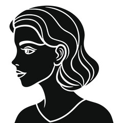 Abstract Geometric Monochrome Female Portrait