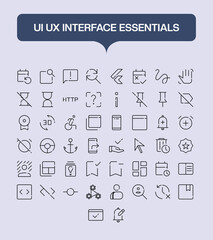 Common Action Icons Set - Outline Style | UI UX Interface Essentials
