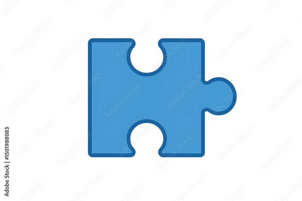 Poster digital blue puzzle piece hovering against transparent backdrop, representing collaborative problem-