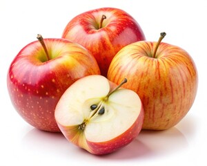 ambrosia apple slices isolated on white background