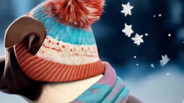 Pitbull im Winter