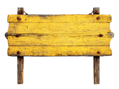 blank yellow old sign on png
