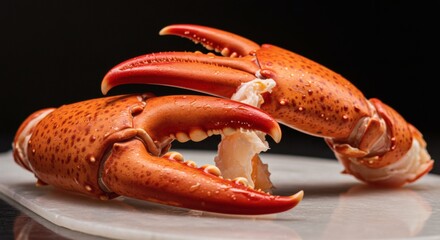 Preparing Fresh Lobster Claws on Marble Surface for Gourmet Meal
