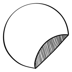 Flipped round doodle label