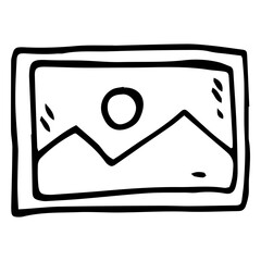 Framed picture doodle icon