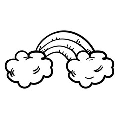 Rainbow on clouds doodle