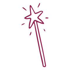 Magic wand purple doodle
