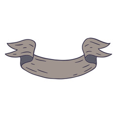 Ribbon doodle grey color