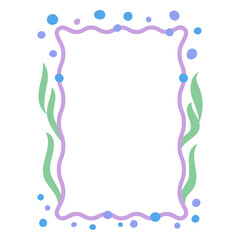 Frame with seaweed and bubbles