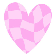 Pink and white checkered heart