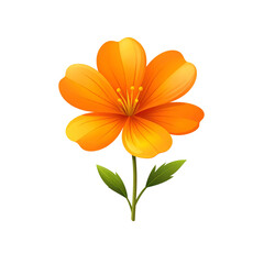Obraz premium Untitled design - Minimalist Orange Wildflower with Soft Highlights, Isolated on White. And transparent the background.