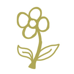 Hand Drawn Flower Illustration with Transparent Background