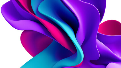 Colorful fluid shapes on white background