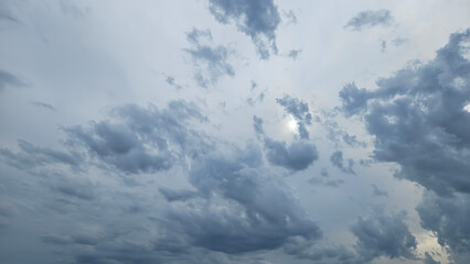Dark clouds and sunlight in the sky