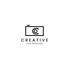 Minimalist logo letter A with camera for your brand