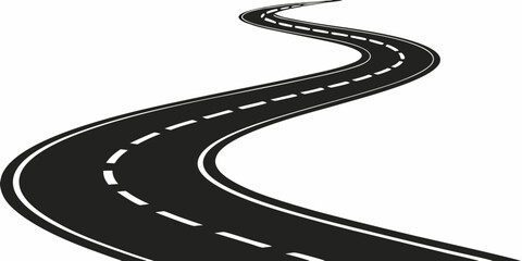 winding road on a white background