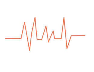 heart cardiogram in doodle style in vector. Element for apps stickers website logo print icon