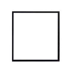 Black square frame graphic element isolated on transparent background