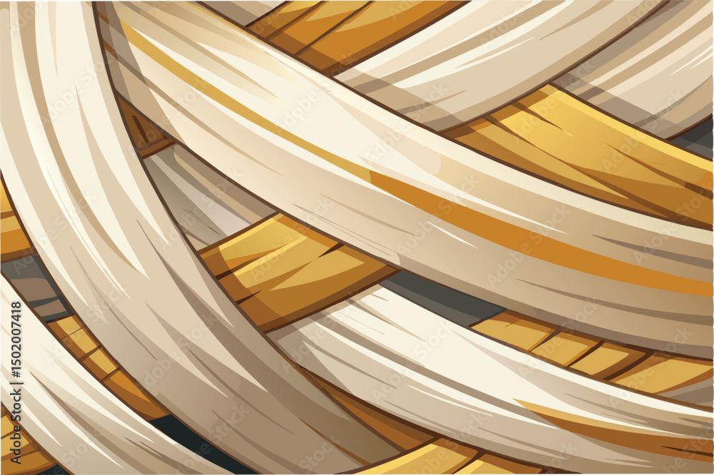 Fototapete stylized vector illustration of woven texture featuring intricate patterns in light-toned colors sui