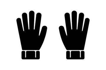 Fototapeta premium Black gloves pair hand protection winter apparel