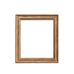 Wooden picture frame isolated on transparent background