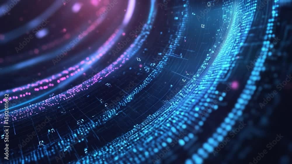 Poster digital vortex: abstract data stream visualization