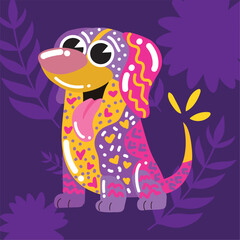 Happy decorative dog. Vector