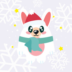 Christmas chihuahua in hat. Vector