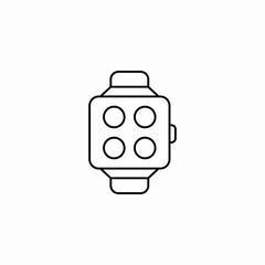 smartwatch with four round elements on screen icon sign vector
