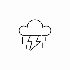 thundercloud with rain and lightning icon sign vector