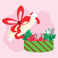 Open magical gift box. Vector