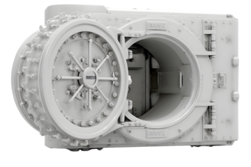 Open Vault Door Security Banking Safe 3D Render Industrial Metal Protection