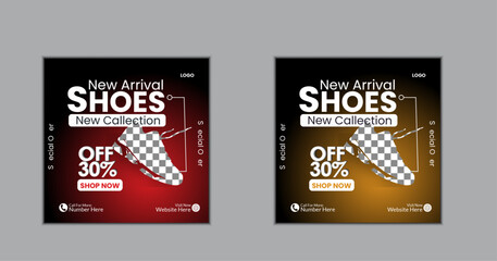 Modern shoe social media post design template