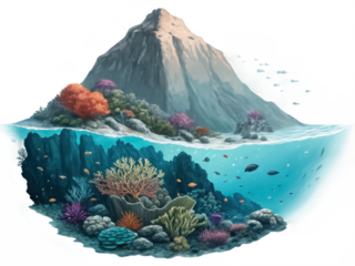 Underwater mountain png ocean ridge illustration png marine terrain png seabed elevation png underwater geology image png deep sea feature png transparent background image