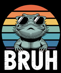 Gaming Bearded Dragon Bruh Retro Lizard BRUH