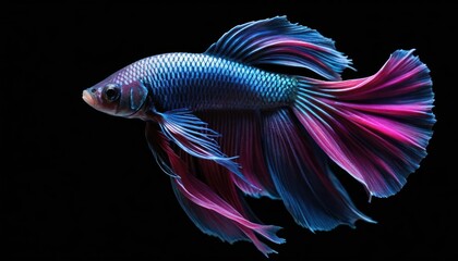 Fototapeta premium Vibrant betta fish, detailed fins, striking colors