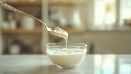 Creamy Spoonful: A Delicious Moment Captured