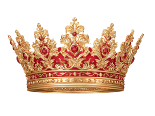 elegant luxury gold red crown on png