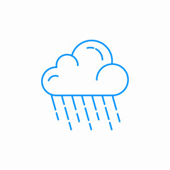 cloud rain drops icon sign vector
