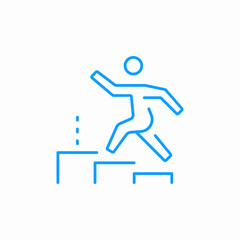 person climbing steps icon sign vector