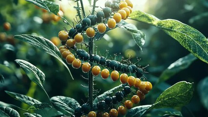 Close-up of vibrant forest fruits, showcasing the biodiversity and richness of nature.