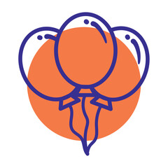 Bunch of party balloons. Vector