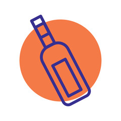 Colorful wine bottle icon. Vector