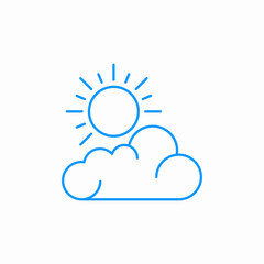 sun behind cloud icon sign vector