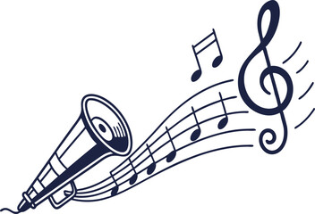 music notes with treble clef