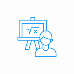 teacher math chalkboard icon sign vector