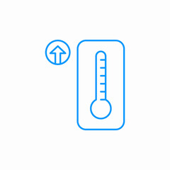 temperature rising up icon sign vector