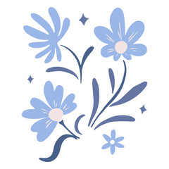 Decorative blue flowers 