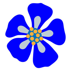 Fototapeta premium Vibrant blue flower illustration