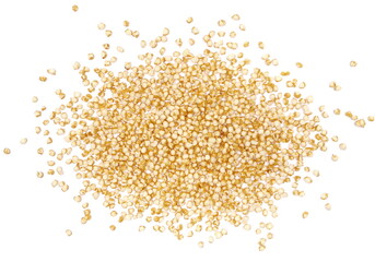 Amaranth pops, popped grains scattered isolated on white background